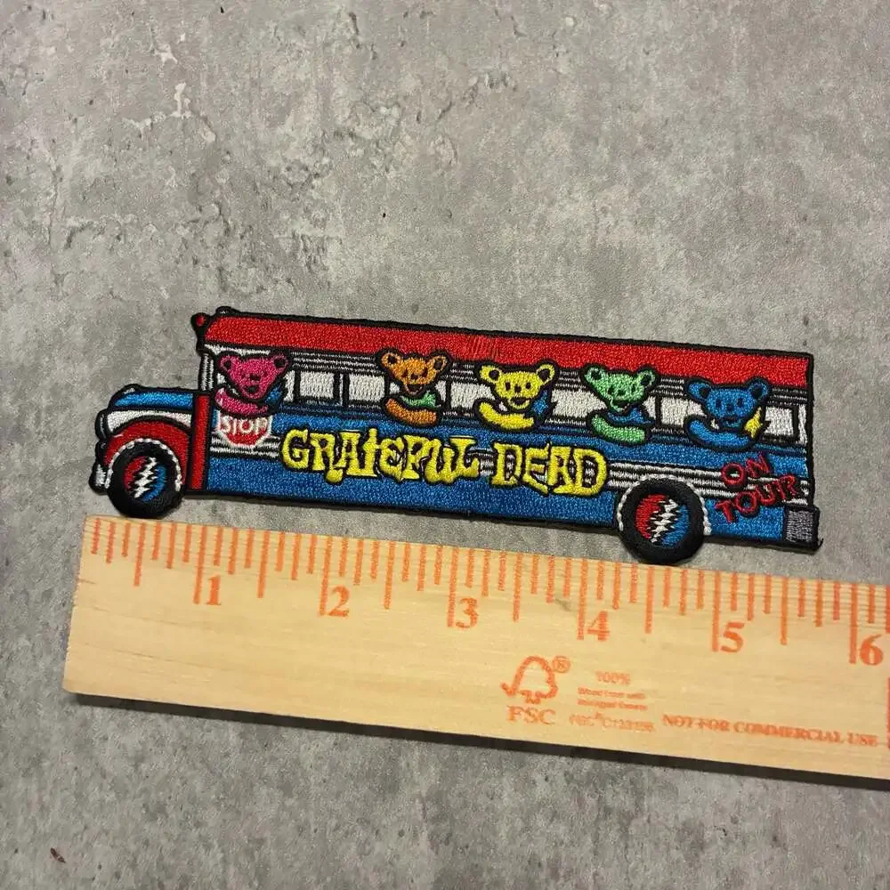 Grateful Dead 'On Tour' Dancing Bears School Bus Embroidered Patch